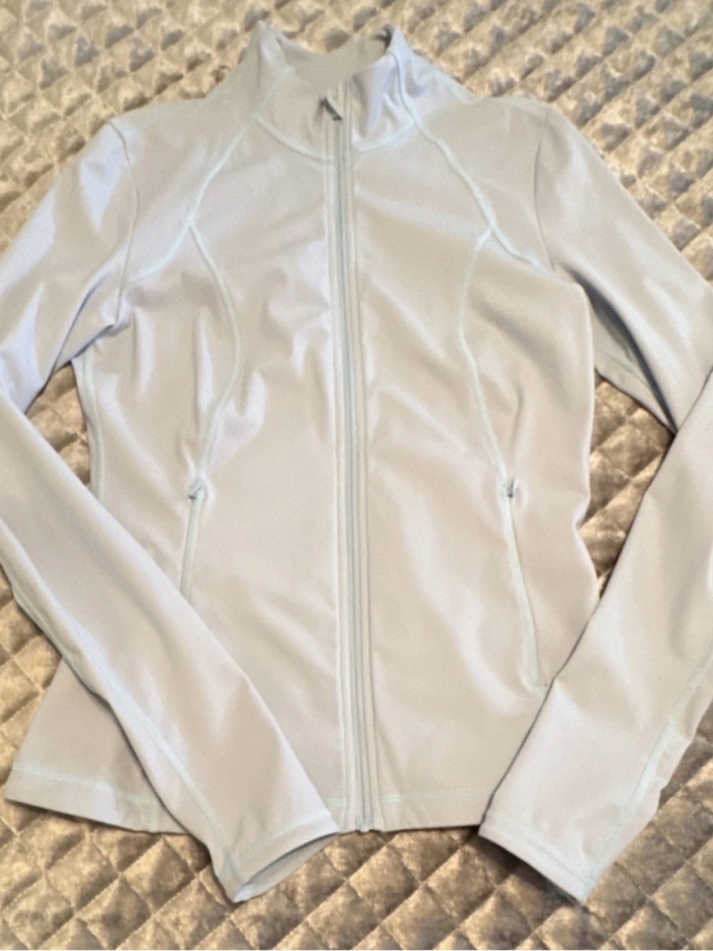 Sweaty Betty Pale Blue Full-Zip Utility Jacket